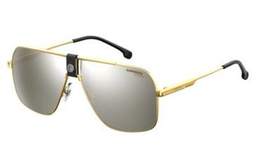 Image of Carrera 1018/S Sunglasses CA1018S-0RHL-T4-6311 - Gold / Black Frame, Silver Mirror Lenses, Lens Diameter 63mm, Distance Between Lenses 11mm