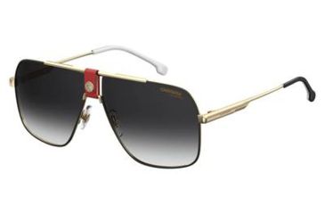 Image of Carrera 1018/S Sunglasses CA1018S-0Y11-9O-6311 - Gold/Red Frame, Dark Gray Gradient Lenses, Lens Diameter 63mm, Distance Between Lenses 11mm