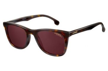 Image of Carrera 134/S Sunglasses CA134S-0086-W6-5122 - Havana Frame, Burgundy Polarized Lenses, Lens Diameter 51mm, Distance Between Lenses 22mm