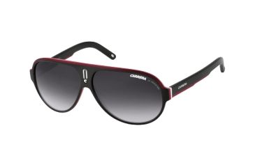 Image of Carrera 25 Sunglasses - Black Red White Frame, Dark Gray Gradient Lenses CA25S0WYS9O