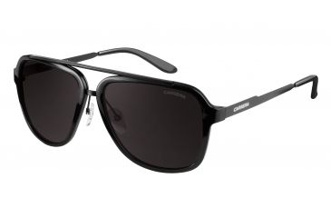 Image of Carrera 97/S Sunglasses CA97S-0GVB-NR-5716 - Shiny Black / Black Frame, Brown Gray Lenses, Distance Between Lenses 16mm