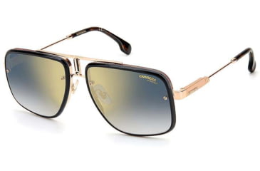 Image of Carrera CA Glory II Sunglasses, Gold Copper Frame, Blue Shaded Lens with gold-tone mirrored coating, 716736299198