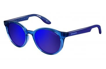 Image of Carrera Carrerino 14/S Sunglasses CARRE14S-0KNQ-XT-4618 - Azure Blue Frame, Blue Sky Miror Lenses, Lens Diameter 46mm, Distance Between Lenses 18mm