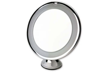 Image of Carson 2x Round Lighted Mirror W/Suction Cup Base, 5 in, Silver, MI-20