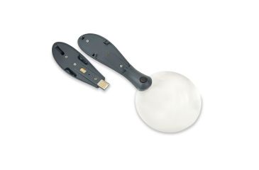 Image of Carson ChargeIt LED Lighted Magnifier, Grey, 3.4 x 1.2 x 7.9 Inches, UM-90