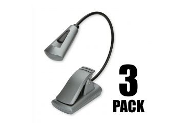 Image of Carson FlexNeckPlus Ultra-Bright Fully Adjustable 6 LED Book Light-3 Pack, Grey FL-66MU