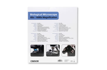 Image of Carson Optical Advanced 40x-1600x LED Lit Binocular Compound Microscope, Black, 8.5 in x 6.9 in x 14.1 in, MS-170
