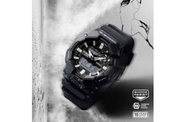 Image of Casio G-Shock Mens Analog-Digital Movement Watch, 55 mm Case Diameter, Resin, Black, Bio-based Resin, GA-010-1A1CR