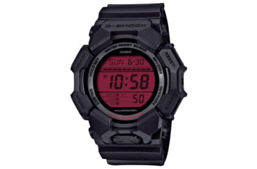 Image of Casio G-Shock Mens Digital Movement Watch, 52 mm Case Diameter, Resin, Black w/Red Dial, Bio-based Resin, GD-010BBR-1CR