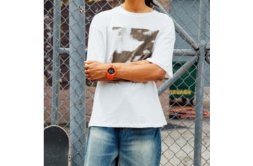 Image of Casio G-Shock Mens Digital Movement Watch, 52 mm Case Diameter, Resin, Red, Bio-based Resin, GD-010-4CR