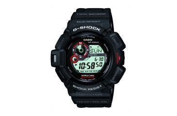 Image of Casio Tactical G Shock Mudman Solar Atomic Watch, Black, small G9300-1