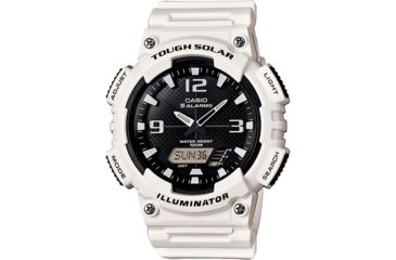 Image of Casio Outdoor Ana-Digi Solar Gloss Sport Watch, w/White Black Face, White/Black AQS810WC-7AVCF