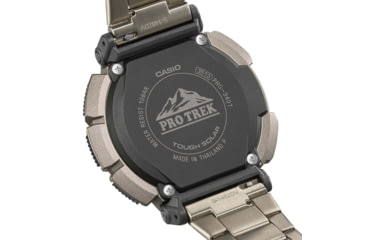 Image of Casio Outdoor Casio Pro Trek Solar Watch Triple Sensor Watching Featuring an Altimeter, Barometer, Digital Compass, Thermometer and 100M WR Titanium Band - Mens, Silver, One Size, PRG340T-7