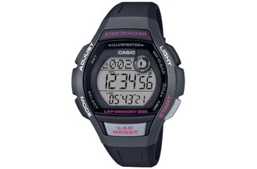 Image of Casio Outdoor Ladies Runner Series Watch, Black/Grey/pink, LWS2000H-1AV