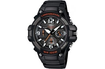 Image of Casio Outdoor Mens Chrono Analog Watch, Black/Orange, MCW100H-1AVCF