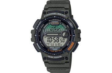 Image of Casio Outdoor Mens Digital RSN Fishing Gear Watch, Green, WS1200H-3AV