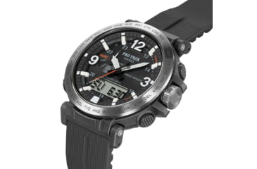 Image of Casio Outdoor Pro Trek Solar Powered Triple Sensor Word Time Watches w/Biomas Plastic Case and Strap - Mens, Black, One Size, PRW6611Y-1A