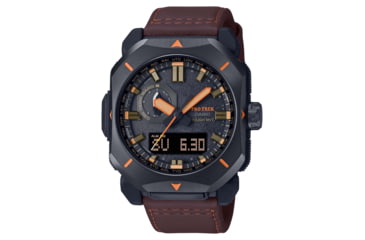 Image of Casio Outdoor Pro Trek Solar Powered Triple Sensor Word Time Watches w/Biomas Plastic Case and Strap - Mens, Brown, One Size, PRW-6900YL-5