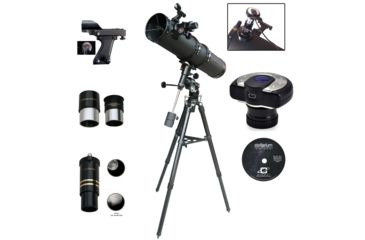 Image of Cassini C-900135EQ3 900mm x 135mm Tracker Reflector Telescope w/ EQ3 Mount and 1.3MP Digital Camera, Black, NSN N, C-900135EQ3C13MP