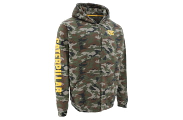 Image of Caterpillar Midweight Banner Full Zip Hoodie - Men's, Medium, Woodland Camo, 1050008-11093-M