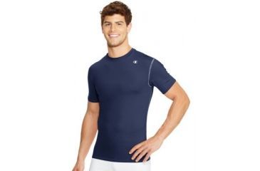 Image of Champion Mens Competitor Double Dry Short Sleeve Compression T-Shirt, Navy, 2XL T628 2XL NY