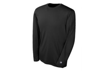 Image of Champion Mens Essential Double Dry Long Sleeve T-Shirt, Black, Small CW26 S BK