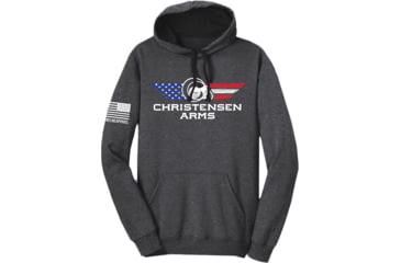 Image of Christensen Arms Red White Blue Flag Patriotic Hoodie - Men's, Extra Large, Heather Charcoal, 720-00078-03
