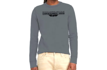 Image of Christensen Arms Worldclass Wordmark LS Tee - Mens, Ash Gray, L, 730-CA077-50-00-101-04