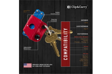 Image of Clip &amp; Carry Kydex Keychain Sheath for the Gerber Dime &amp; Leatherman Squirt, Carbon Fiber Red, GDIME-CF-RED