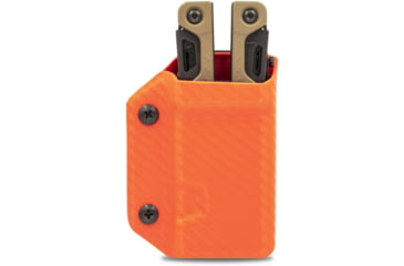Image of Clip &amp; Carry Kydex Sheath for the Leatherman OHT, Carbon Fiber Orange, LOHT-CF-ORNG
