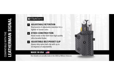 Image of Clip &amp; Carry Kydex Sheath for the Leatherman Signal, Carbon Fiber Black, LSGNL-CF-BLK