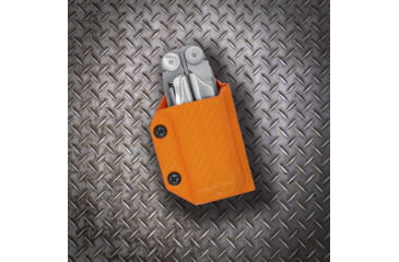 Image of Clip &amp; Carry Kydex Sheath for the Leatherman Wave / Wave+, Carbon Fiber Orange, LWAVE-CF-ORNG