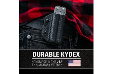 Image of Clip &amp; Carry Kydex Sheath for the Leatherman Wingman, Sidekick, Rebar &amp; Rav, Carbon Fiber Black, LWING-CF-BLK
