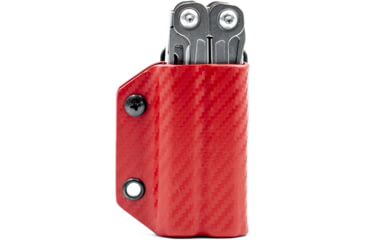 Image of Clip &amp; Carry Kydex Sheath for the Leatherman Wingman, Sidekick, Rebar &amp; Rav, Carbon Fiber Red, LWING-CF-RED