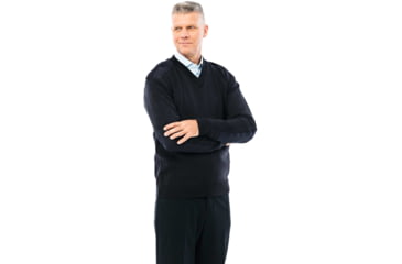 Image of Cobmex V-neck Military With Velcro Epaulets, Poly-cotton Shoulder And Elbow Patches, Dark Navy - 2025DNXS