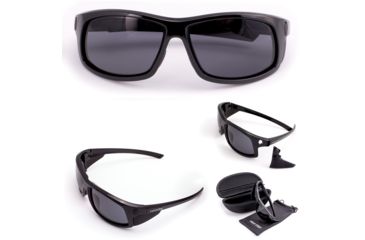 Image of Cold Steel Battle Shades Mark I Sunglasses, Black Gloss Frame, Gray Lens, CS-EW11