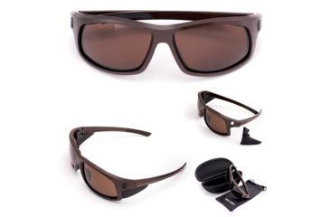 Image of Cold Steel Battle Shades Mark I Sunglasses, Dark Matte Brown, Brown Lens, CS-EW13M