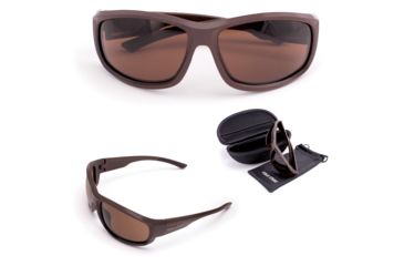 Image of Cold Steel Battle Shades Mark II Sunglasses, Dark Matte Brown, Brown Lens, CS-EW23M