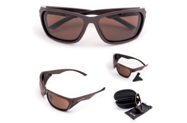 Image of Cold Steel Battle Shades Mark III Sunglasses, Dark Matte Brown Frame, Brown Lens, CS-EW33M