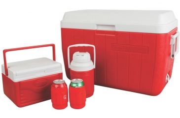 Image of Coleman 54 Quart Cooler Combo W/ 5 Quart Cooler, .3 Gal Cooler, Red 5295A743G