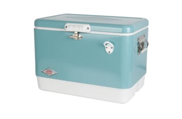 Image of Coleman Cooler 54Qt 6155 Steel Vintage Berted Portable Cooler w/Bottle Opener, Turquoise, 3000003591