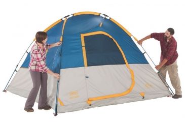 Image of Coleman Flatiron 4-Person Instant Dome Tent W/ Integrated Rainfly, Blue / Gray, 8 x 7 ft 2000024693