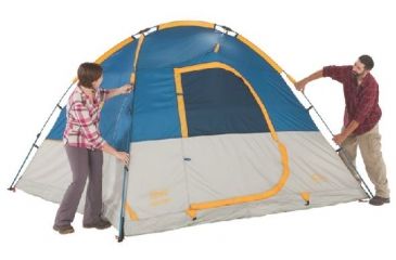 Image of Coleman Flatiron 6-Person Instant Dome Tent W/ Integrated Rainfly, Blue / Gray, 9 x 10 ft 2000024694