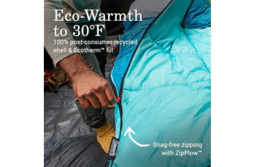 Image of Coleman Flatlands Double Flannel Sleeping Bag, 30F, Blue, CM1010410016-17