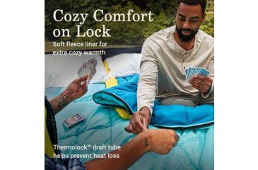 Image of Coleman Flatlands Double Flannel Sleeping Bag, 30F, Blue, CM1010410016-17