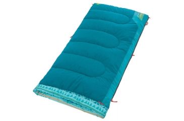 Image of Coleman Kid's 50 Rect Sleeping Bag, Glow In The Dark Design, Interior Tuck Pocket, Teal, 60 x 26 in 2000035901