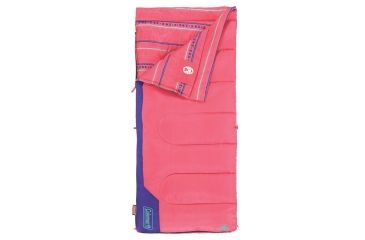 Image of Coleman Kid's 50 Rect Sleeping Bag, Glow In The Dark Design, Interior Tuck Pocket, Pink, 60 x 26 in 2000025289