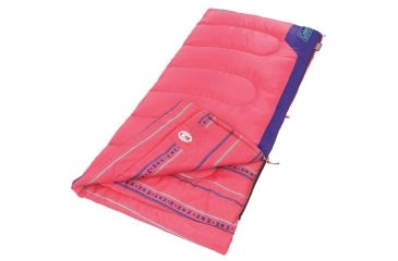 Image of Coleman Kid's 50 Rect Sleeping Bag, Glow In The Dark Design, Interior Tuck Pocket, Pink, 60 x 26 in 2000025289