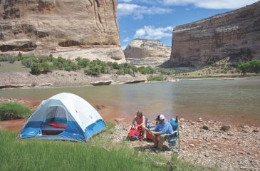 Image of Coleman Longs Peak Fast Pitch 4-Person Dome Tent W/ Rainfly, Blue, 9 x 7 ft 2000018141