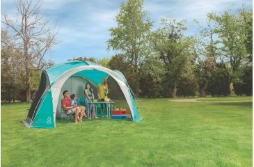 Image of Coleman Mountain View Screendome Shelter, Center Height 7 ft 6 in, Teal / Gray, 12 ft x 12 ft 2000024748
